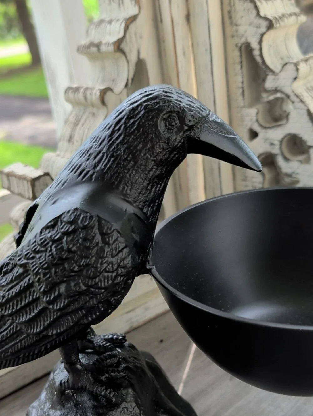 Black Raven Decorative Bowl Sculpture - Home Accents